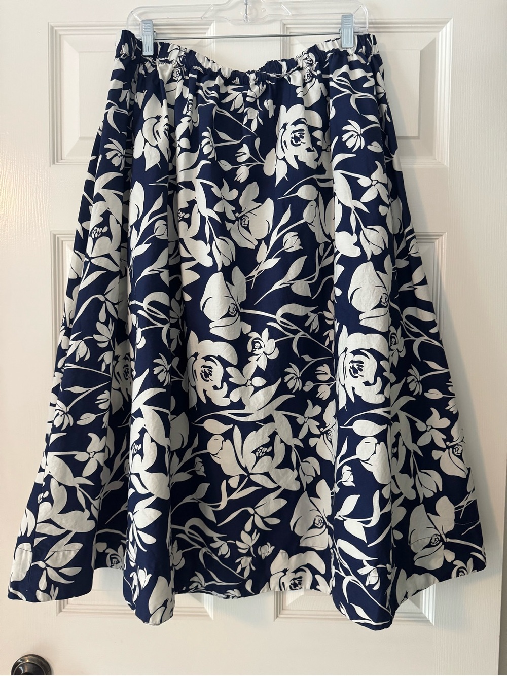 a new day Navy and White Floral A-Line Midi Skirt - Picture 7 of 9